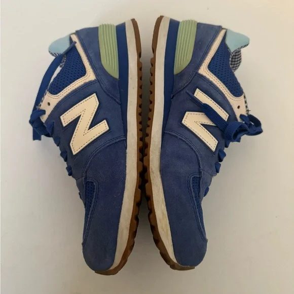 New Balance Blue and White Checkered Sneakers - Picture 3 of 8